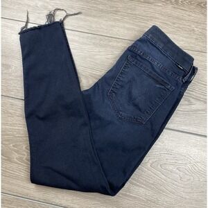 Mother Women's Looker Ankle Fay Denim Jeans Kiss In The Dark Blue Size 26
